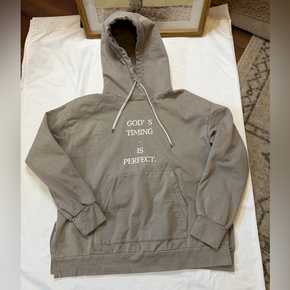 Blancvert Tops - Blancvert size 36(small) “Gods timing - is perfect” gray hoodie